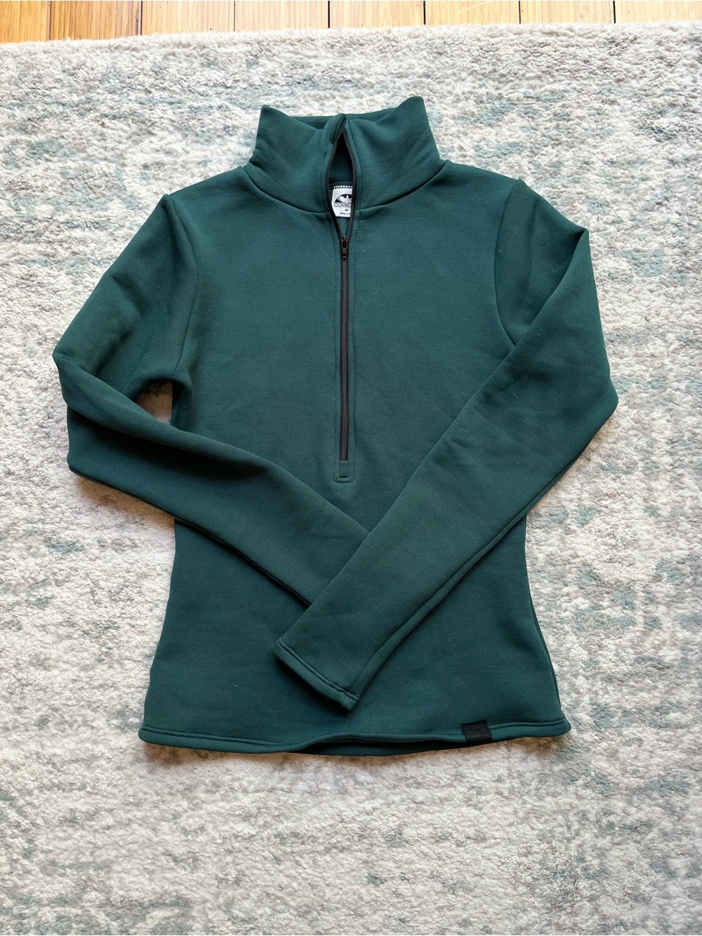 Women’s Dark Green Half-Zip Fleece Pullover